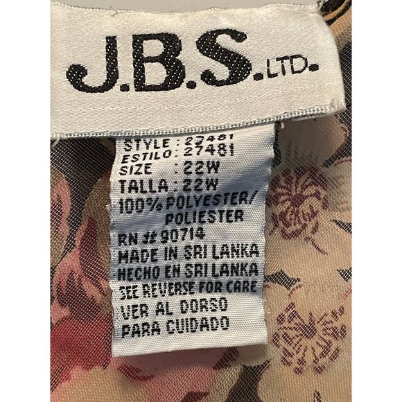 JBS Vintage Black Transparent Floral Kimono size 22W - Picture 4 of 8